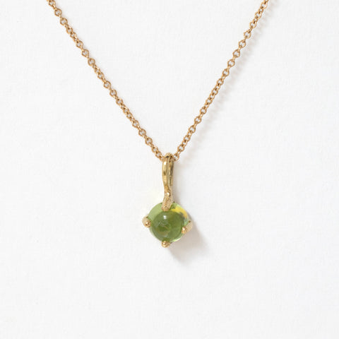 Round peridot necklace in 14k gold