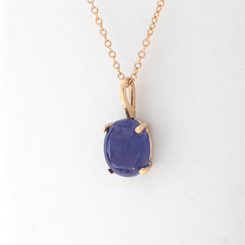 Tanzanite and 14k gold pendant