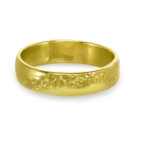 Men or women's textured gold wedding band.
