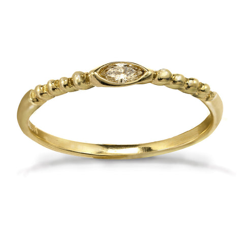 Gold Braided Marquise Ring 14kt and 18kt