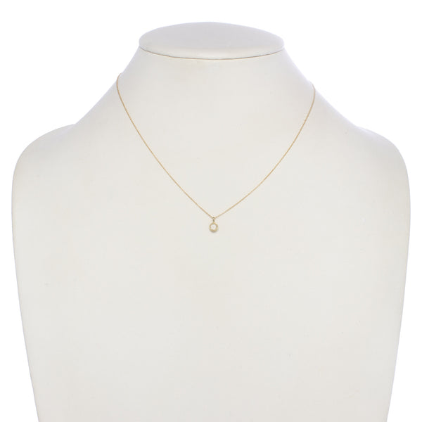 Small Champagne Diamond Pendant Necklace 14kt and 18kt gold display