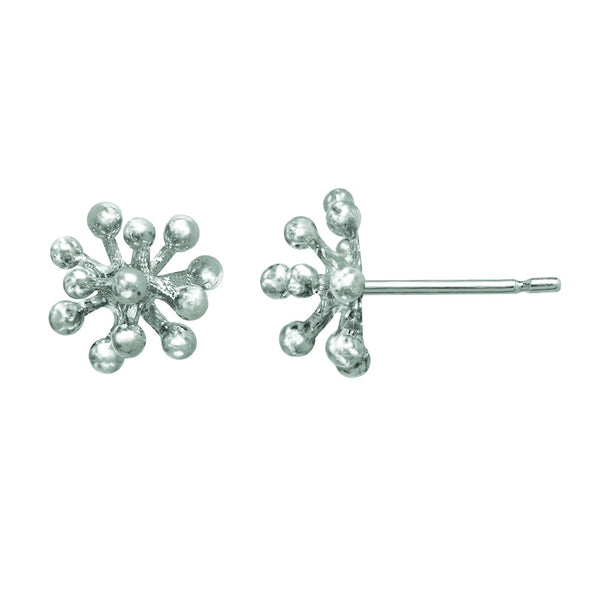 Small sterling silver Dandelion Flower Stud Earrings 