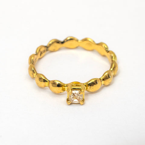 Champagne diamond bubble ring - 18k gold