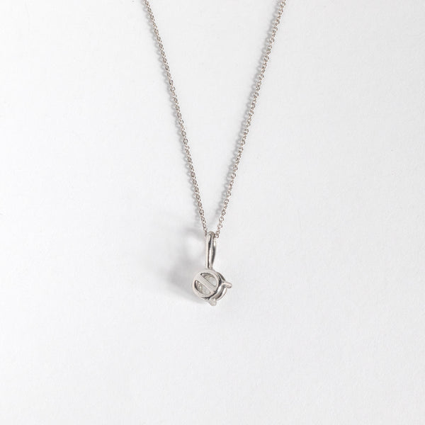 Rose cut diamond pendant - 14k white gold