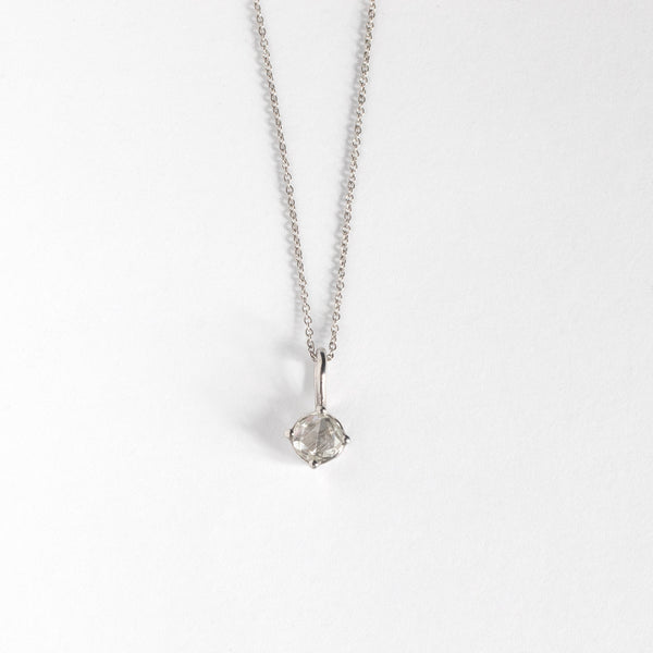 Rose cut diamond pendant - 14k white gold