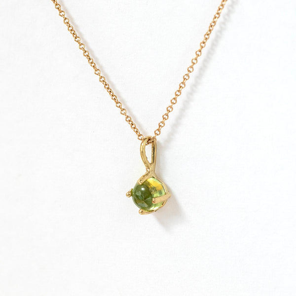 Round peridot necklace in 14k gold