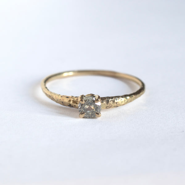 Salt and pepper diamond ring 0.25 ct - 18k gold