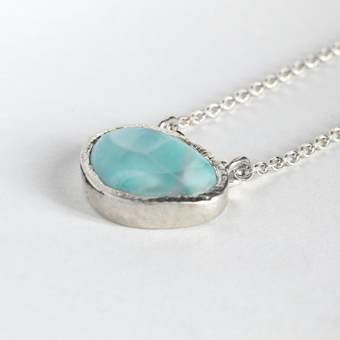 Larimar and sterling silver necklace