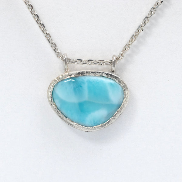 Larimar and sterling silver necklace