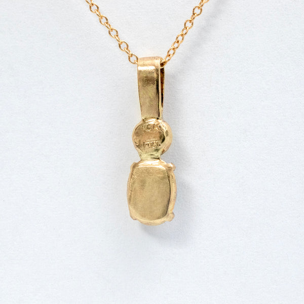 Opal and tourmaline 14k gold necklace