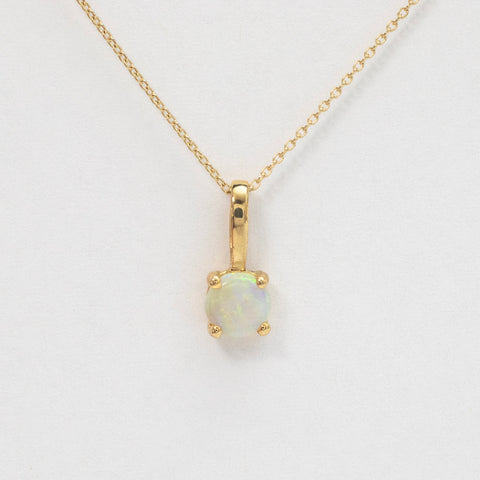 Tiny opal necklace - 14k gold