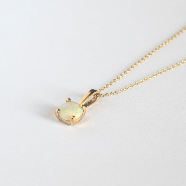 Tiny opal necklace - 14k gold