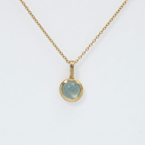 Aquamarine and gold pendant - 18k gold