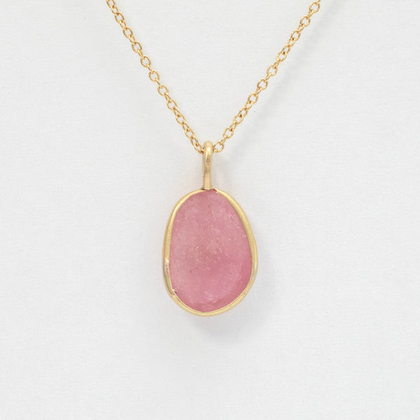 Rose cut pink sapphire pendant