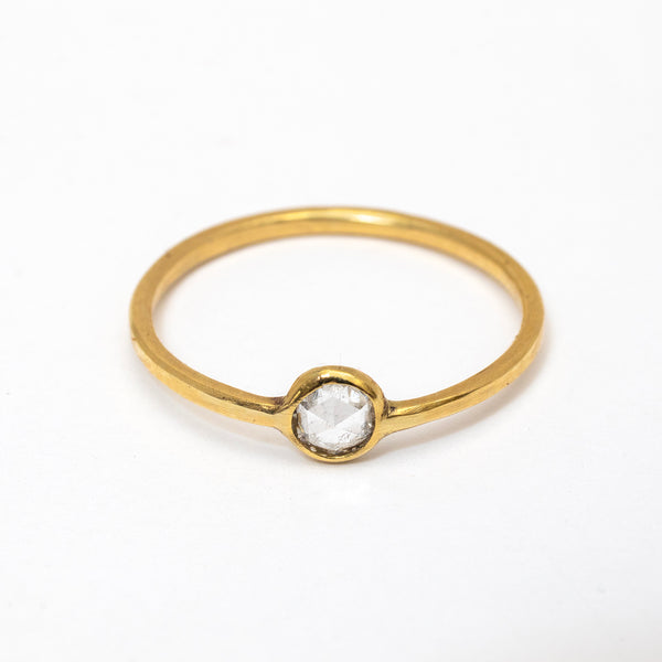Antique rose cut diamond ring - 18k gold