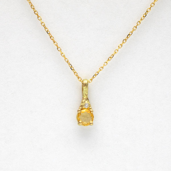 Yellow rose cut sapphire necklace