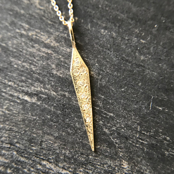 Frosted Diamond Dagger Necklace