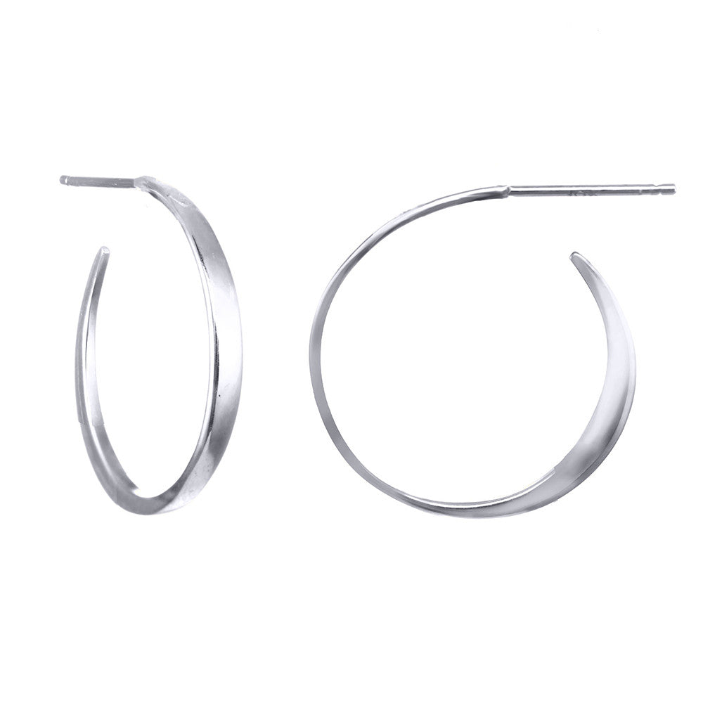 Matte Sterling Silver Hoop Earrings