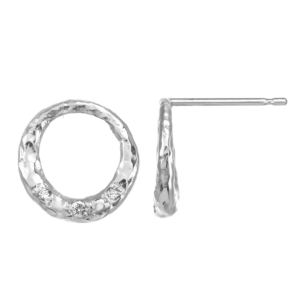 Crescent Moon Circle Studs | Rebecka Froberg
