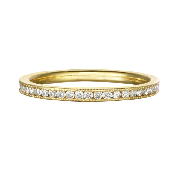 White Diamond circle engagment ring and wedding ring in 14kt and 18kt gold
