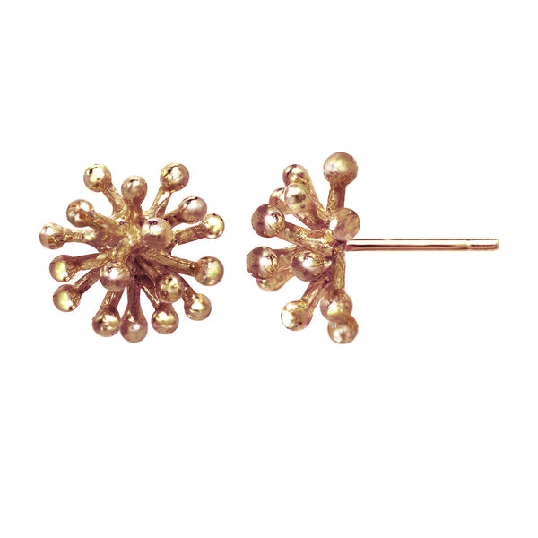 Medium 14kt and 18kt rose gold Dandelion Flower Stud Earrings in pink