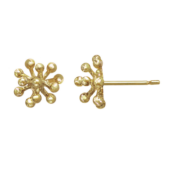 Small 14kt and 18kt gold Dandelion Flower Stud Earrings 