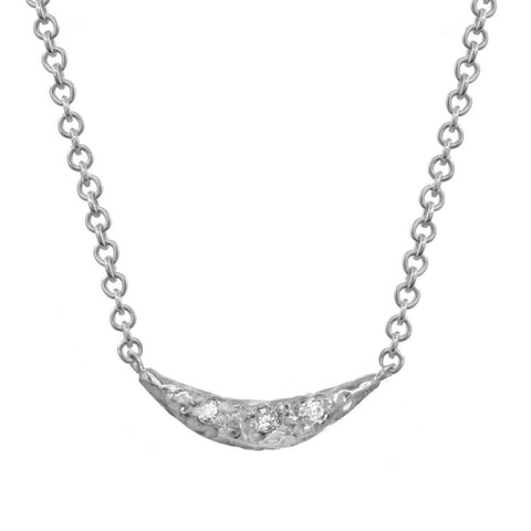 Small Crescent Moon Necklace- sterling silver