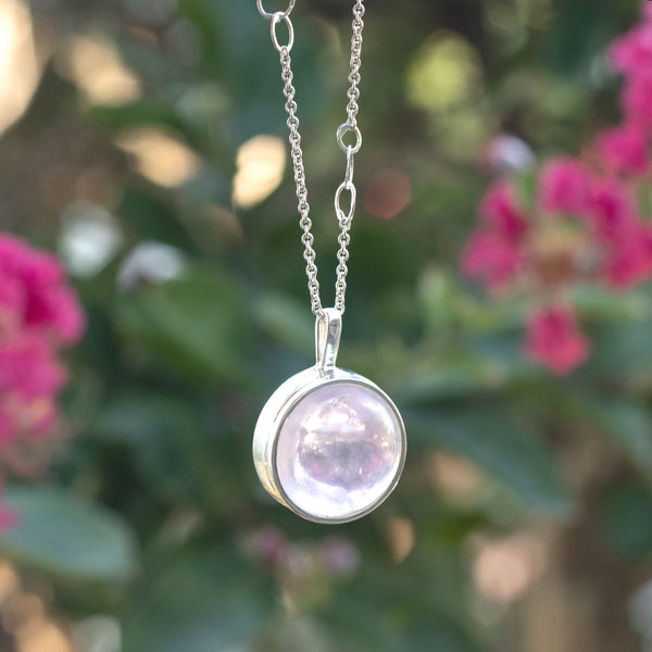 Large rose quartz necklace